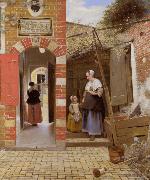Pieter de Hooch The Courtyard of a House in Delft (mk08) oil on canvas